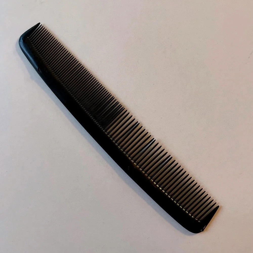 Vintage Pocket Purse‎ Comb black Made in USA 80s plastic Unbreakable
